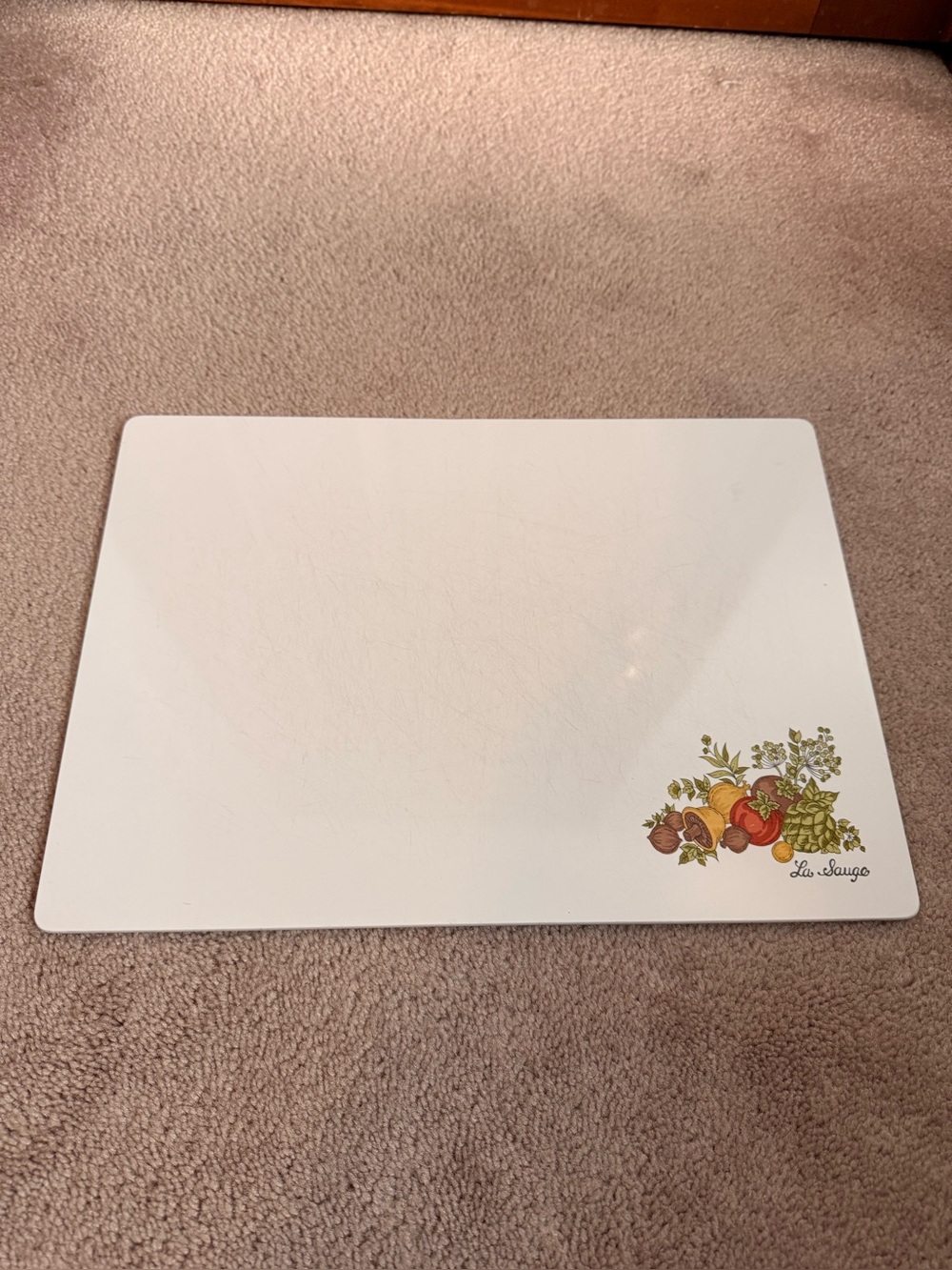 Vintage Corning Ware Spice of Life La Sauge Cutting Board Counter Saver 14” 1970